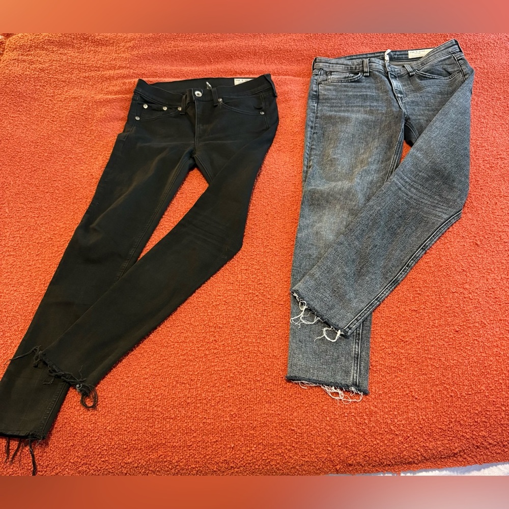 rag & bone Black and Gray Skinny Jeans
